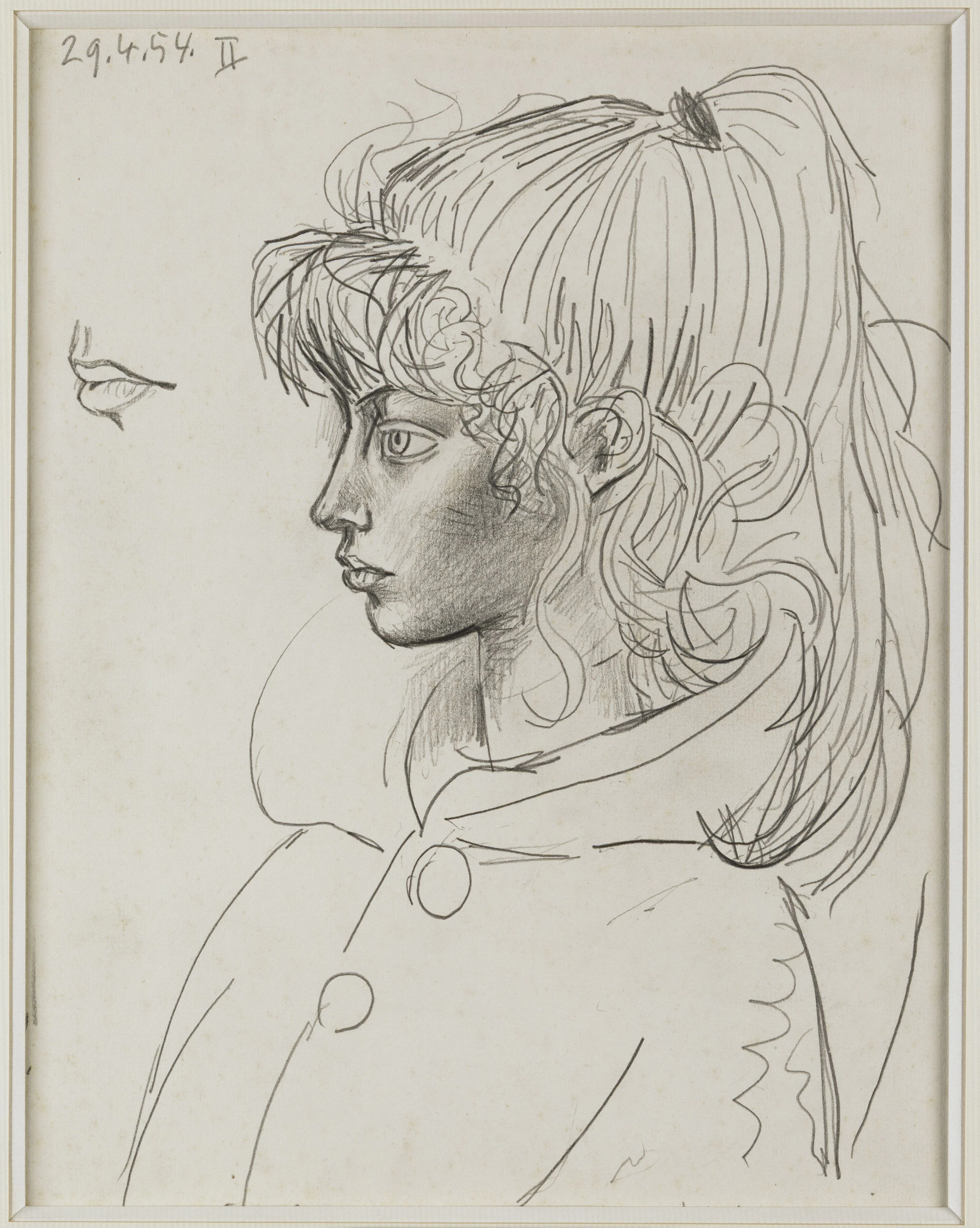 Pablo Picasso: Sylvette David, 1954, Bleistift auf Papier, aus der Horst und Gabriele Siedle-Kunststiftung.
